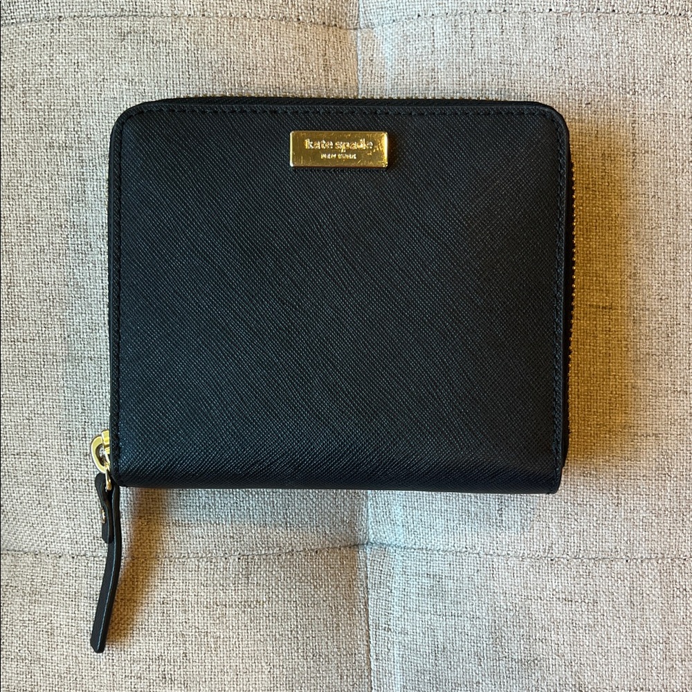 Kate Spade Black Wallet with Gold Accents